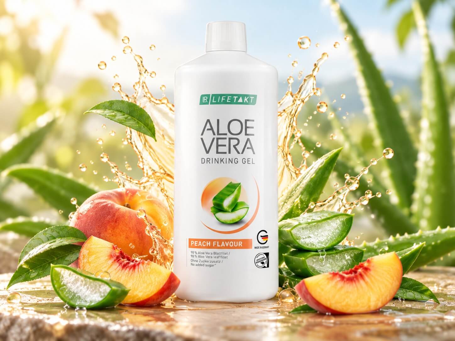 Lr Aloe vera drinking gel Peach with peach slices