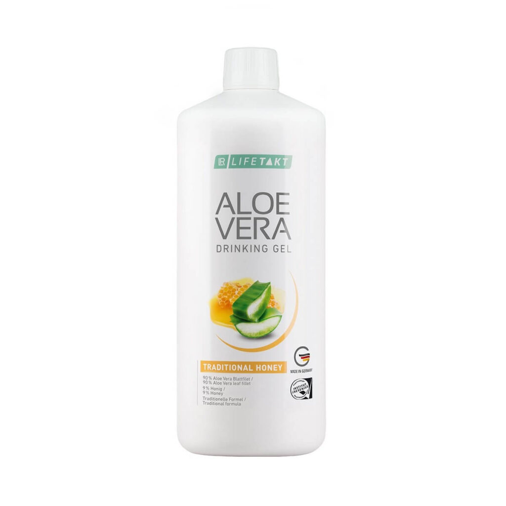 Bottle of Lr aloe vera drinking gel honey