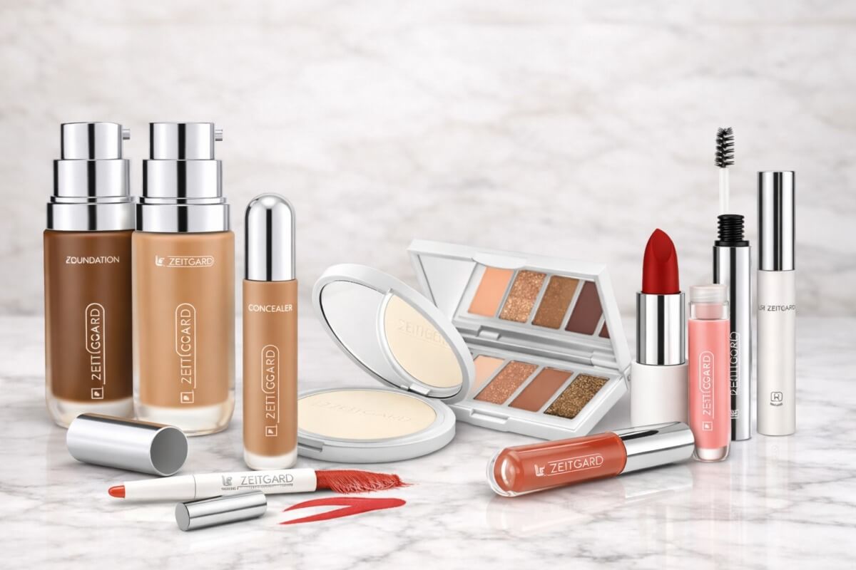 Various Signature makeup products on marble surface