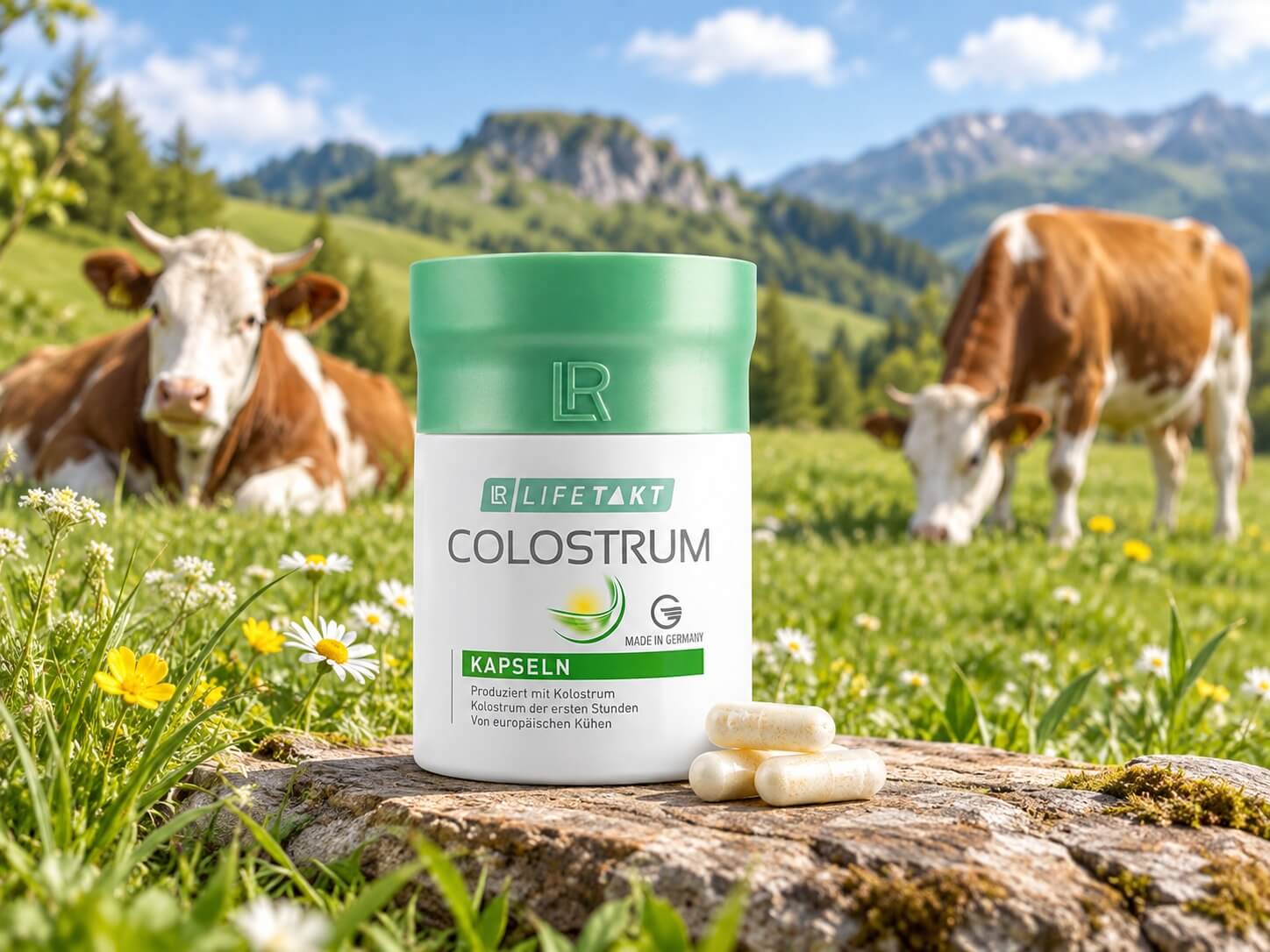 Cow colostrum powder in capsules for daily use