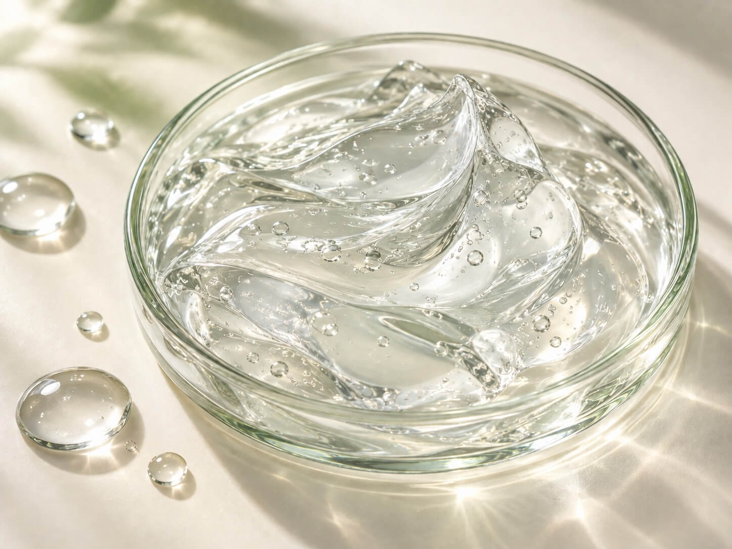 Hyaluronic acid in a hydrated gel form
