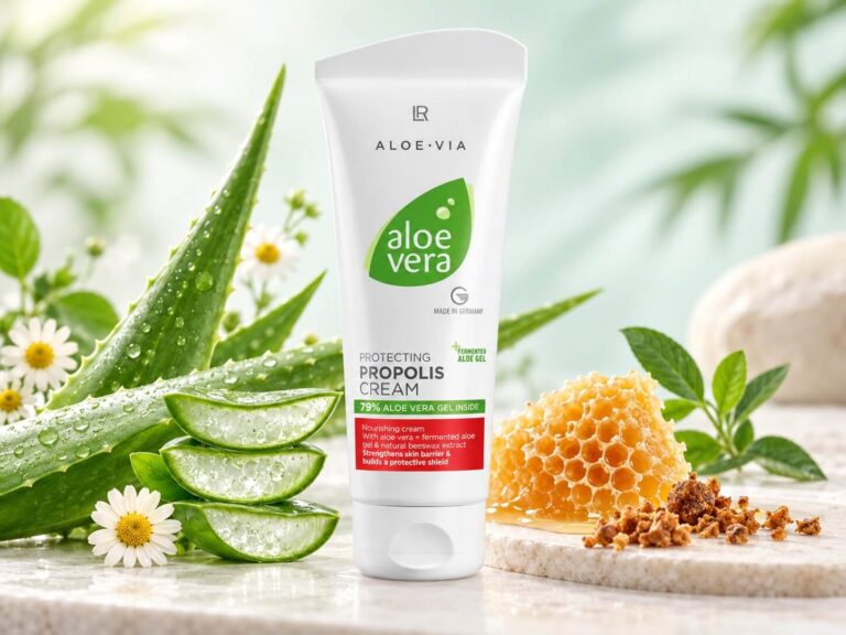 LR Aloe Vera Cream with Propolis, aloe leaves and honeycomb