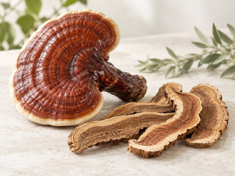 Reishi mushroom fruiting body and dried slices