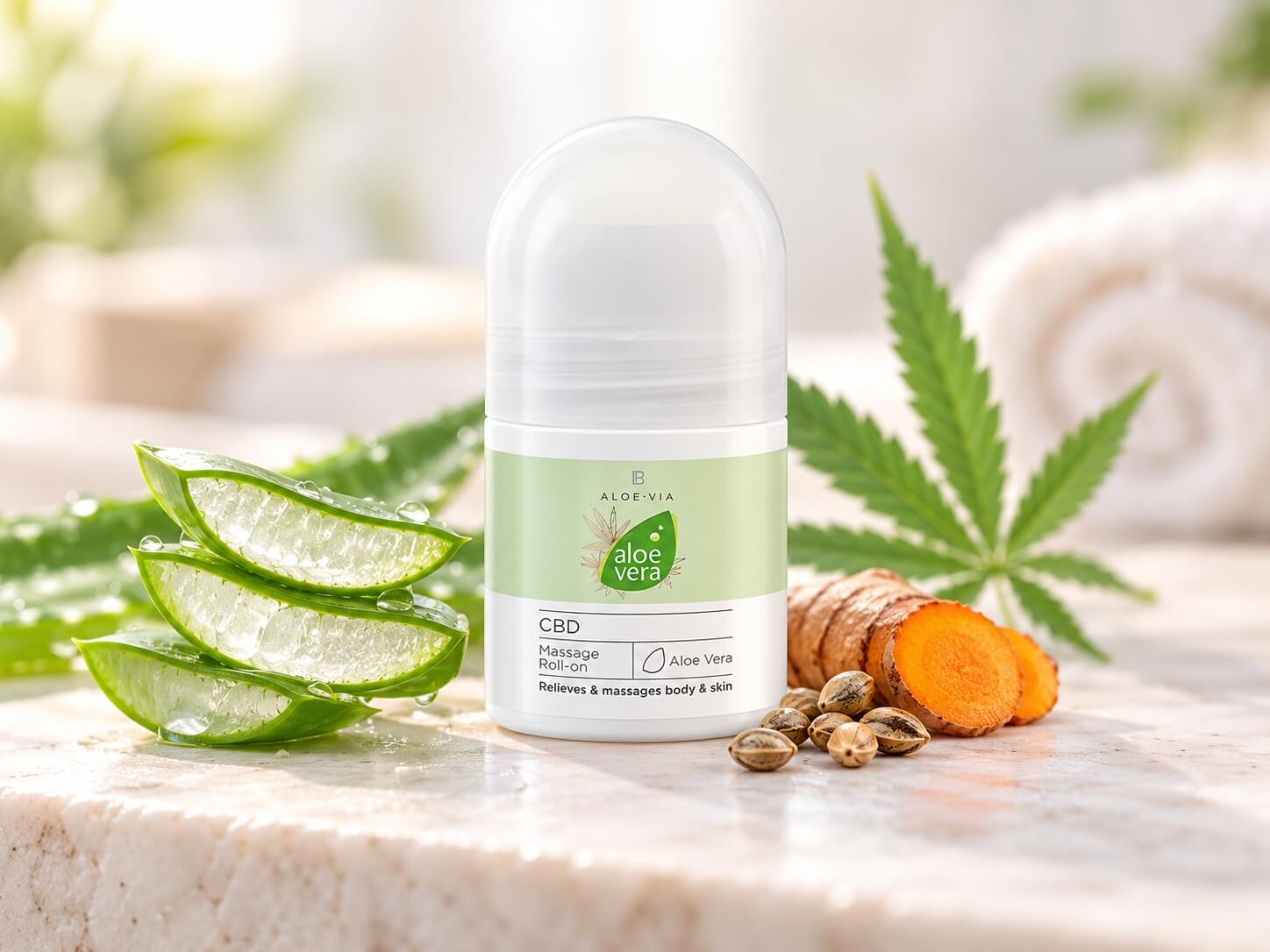 Lr CBD Massage Roll-On with organic turmeric extract