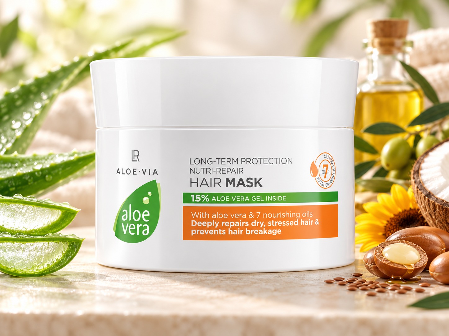 Lr Aloe Vera Hair Mask for Damaged Hair with 7 oils